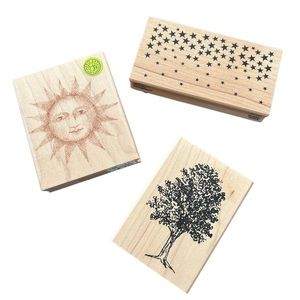 Nature Themed Wooden Stamp Set